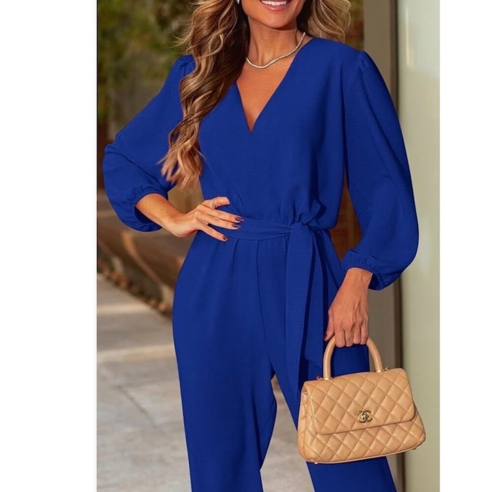 V-Neck Jumpsuit - Picture 8 of 8